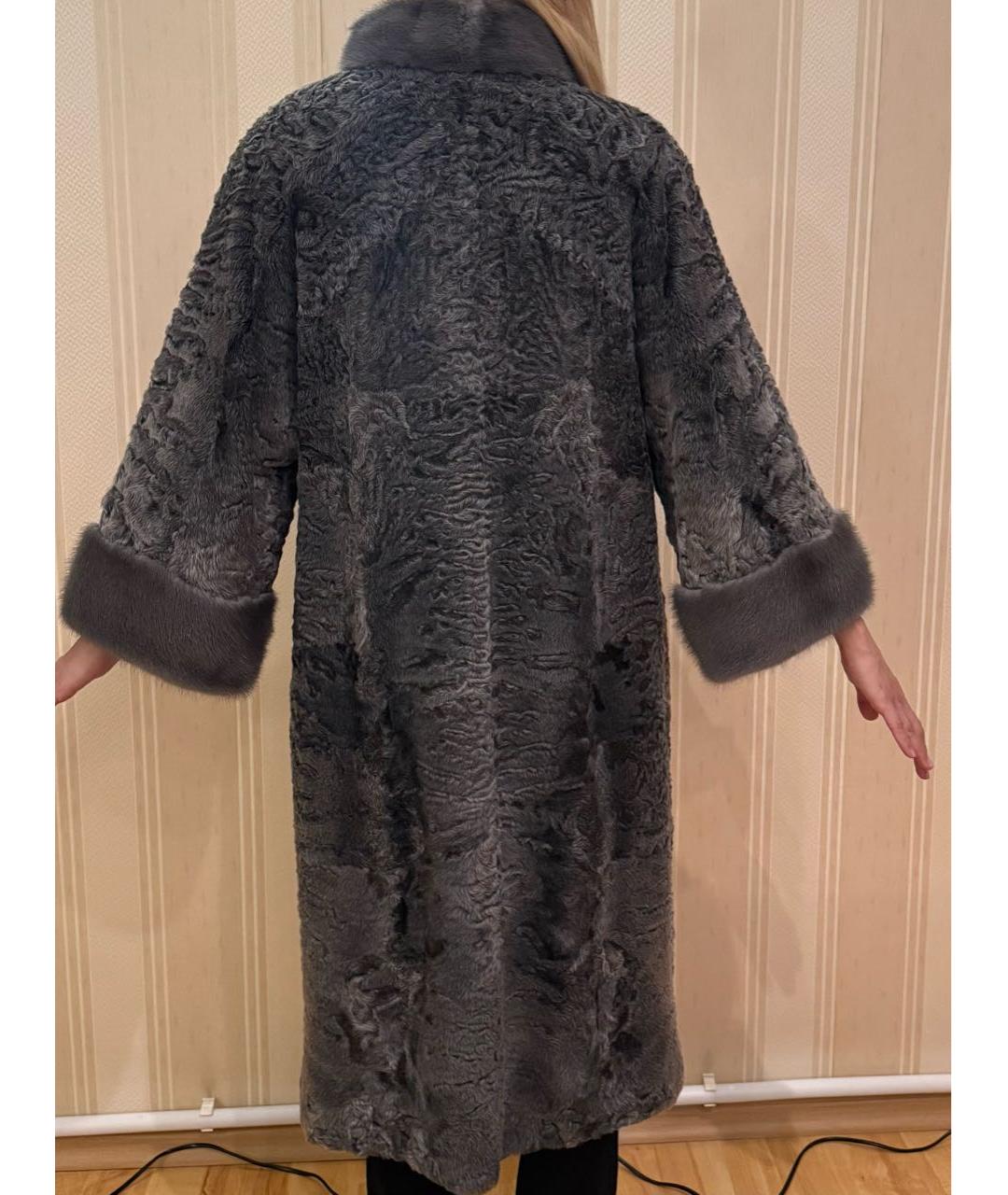 MANZONI 24 Серая меховая шуба, фото 2