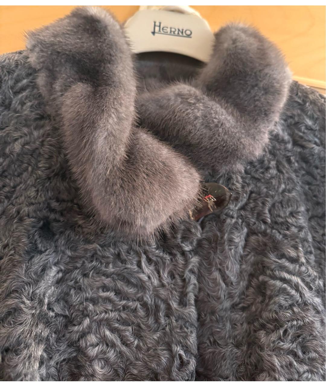 MANZONI 24 Серая меховая шуба, фото 4