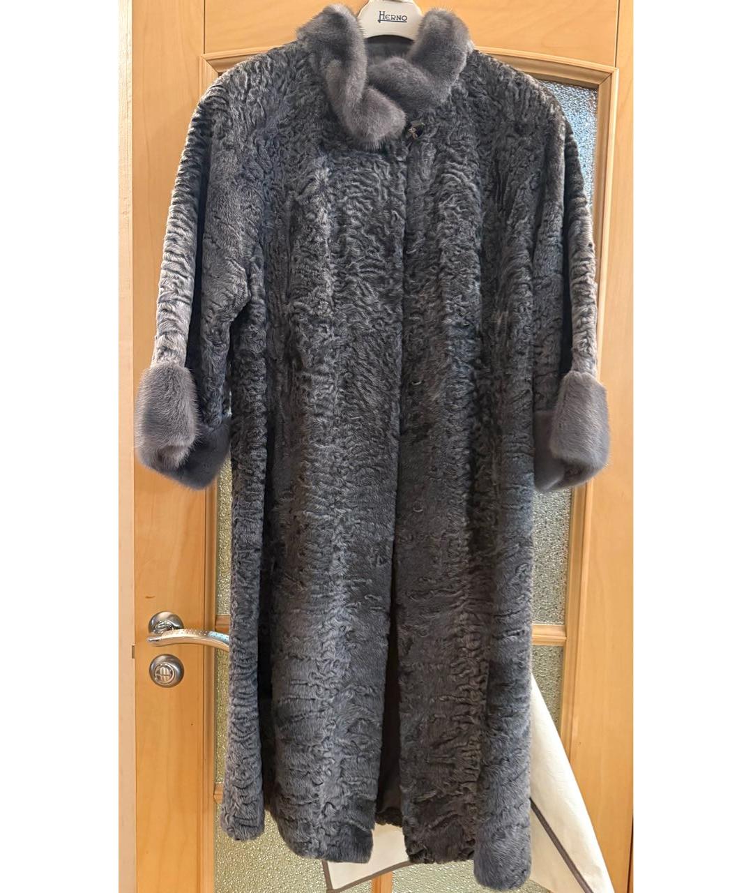 MANZONI 24 Серая меховая шуба, фото 9