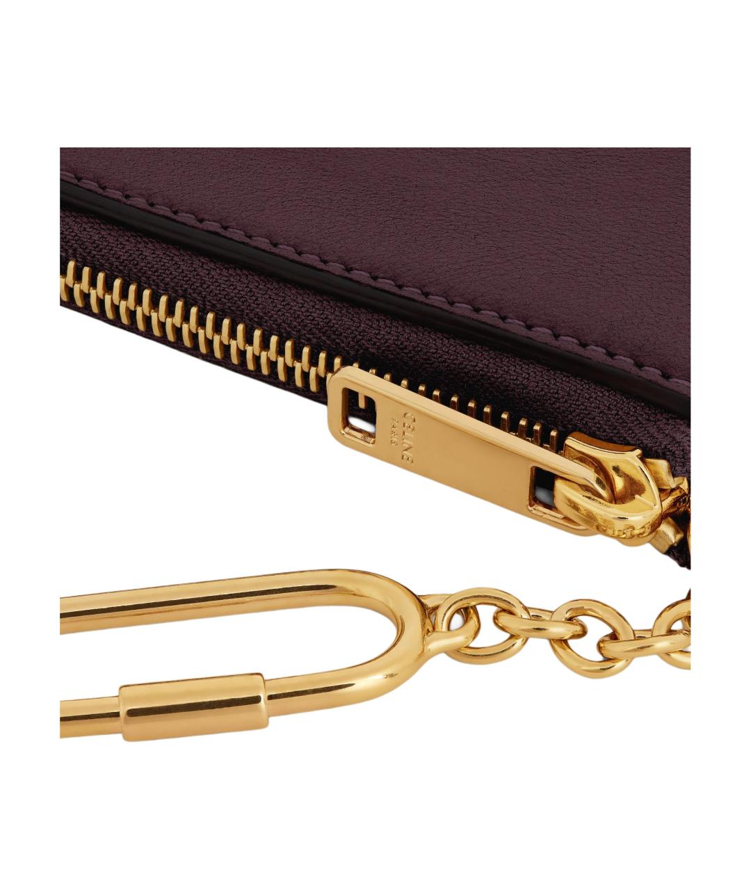 CELINE Бордовый кожаный кошелек, фото 4