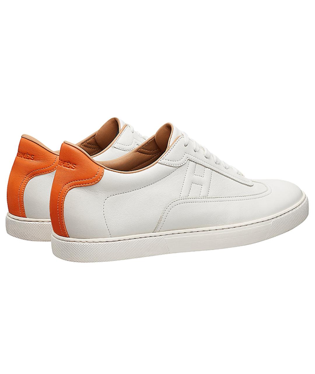 HERMES Белые кожаные низкие кроссовки / кеды, фото 5