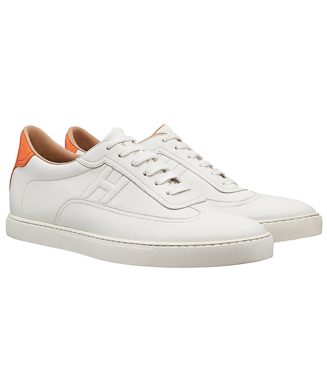 HERMES Белые кожаные низкие кроссовки / кеды, фото 4