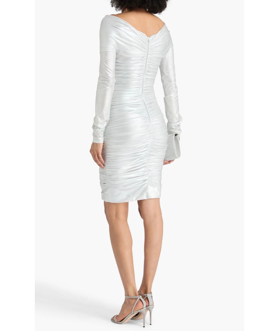 DOLCE&GABBANA Серебряное полиэстеровое вечернее платье, фото 3