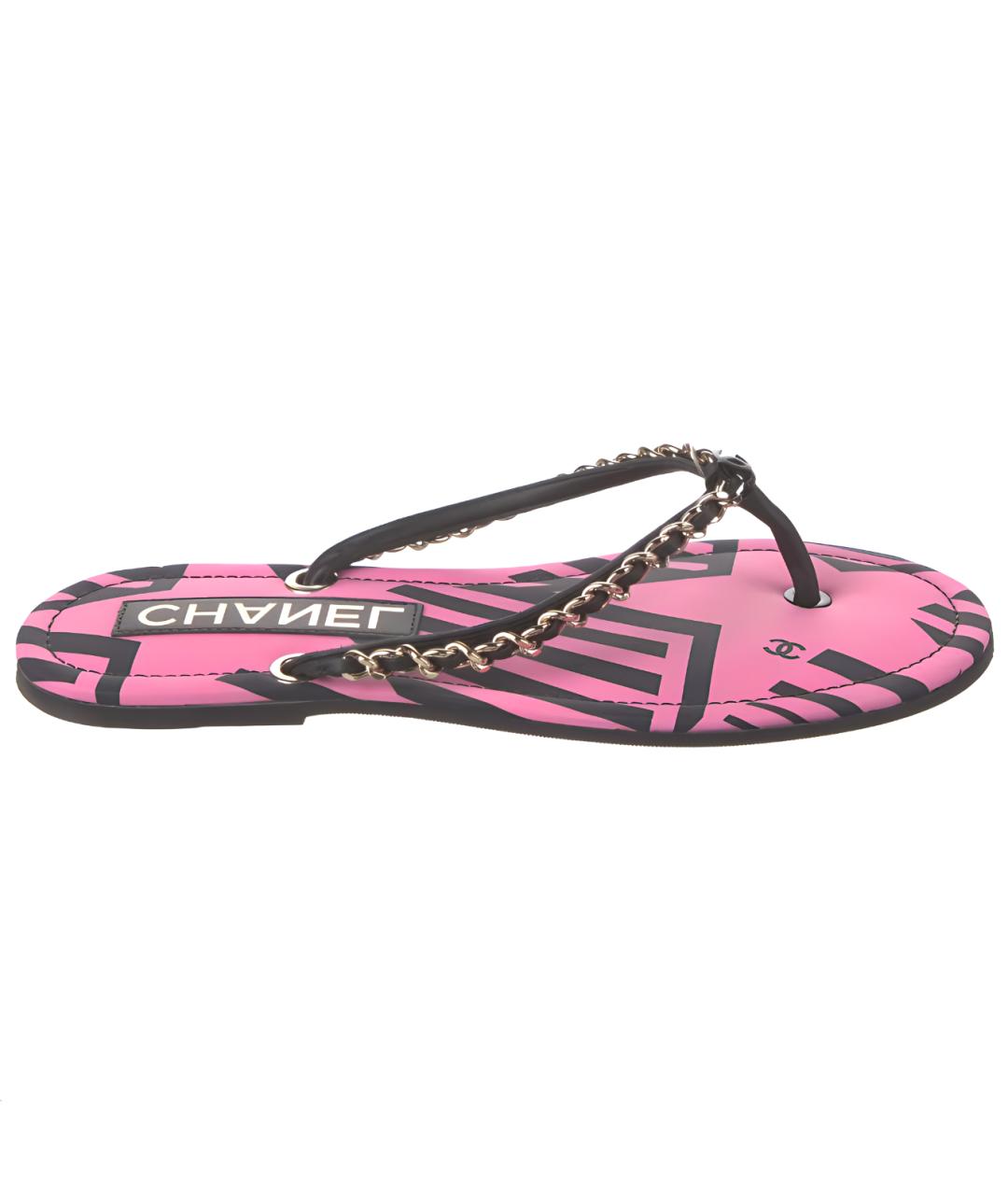 CHANEL Розовые шлепанцы, фото 1