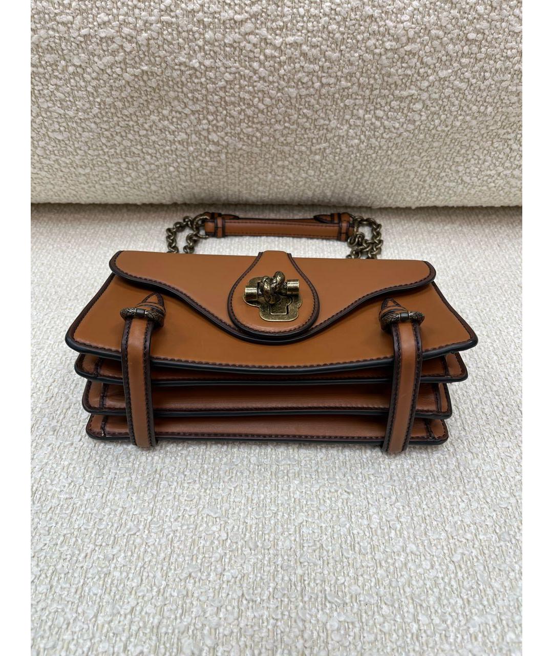 BOTTEGA VENETA Коричневая кожаная сумка с короткими ручками, фото 7