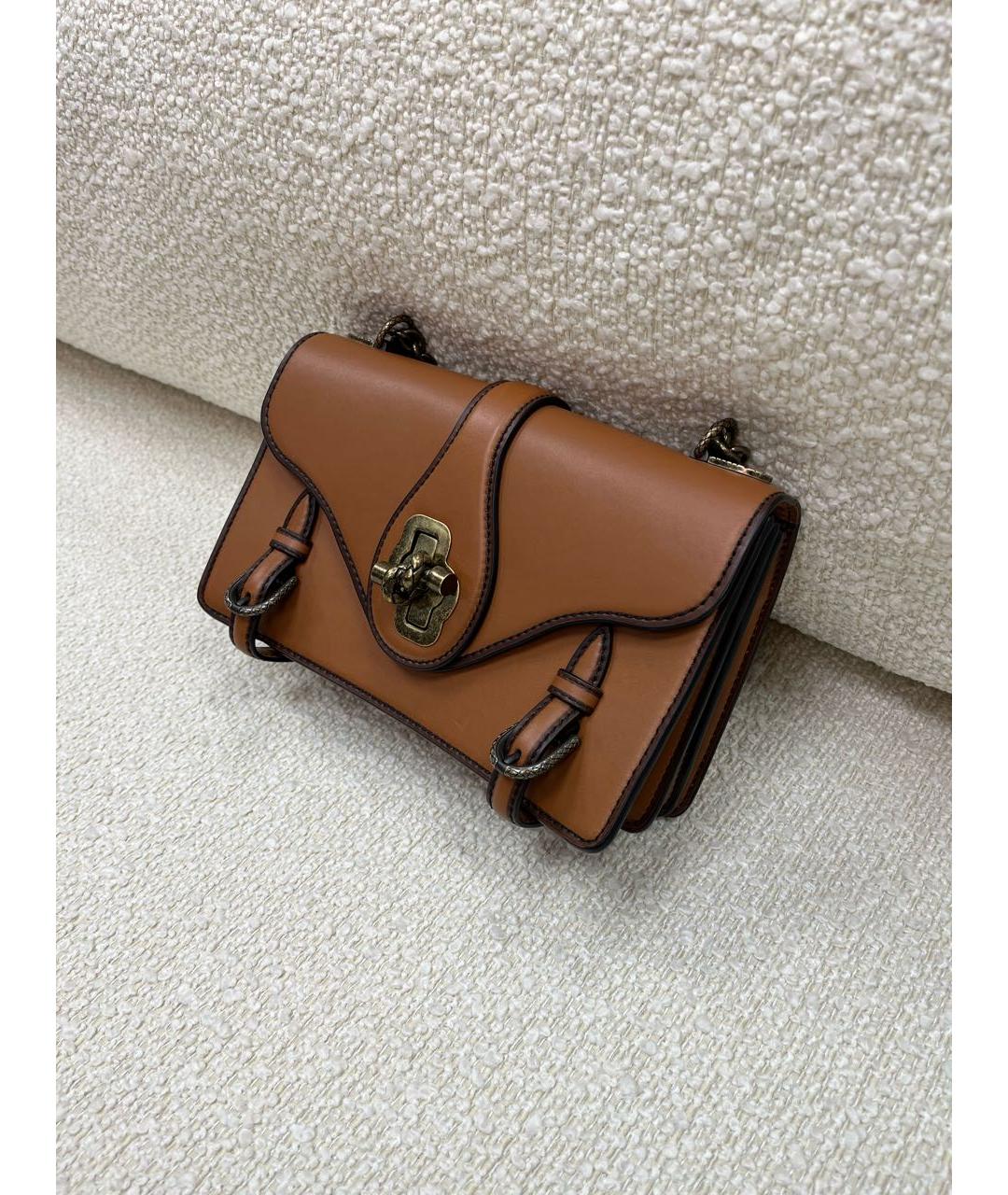 BOTTEGA VENETA Коричневая кожаная сумка с короткими ручками, фото 5