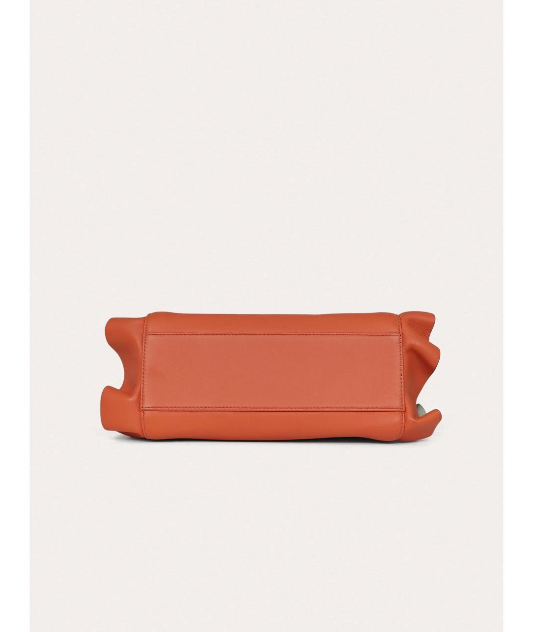 FENDI Оранжевая кожаная сумка через плечо, фото 4