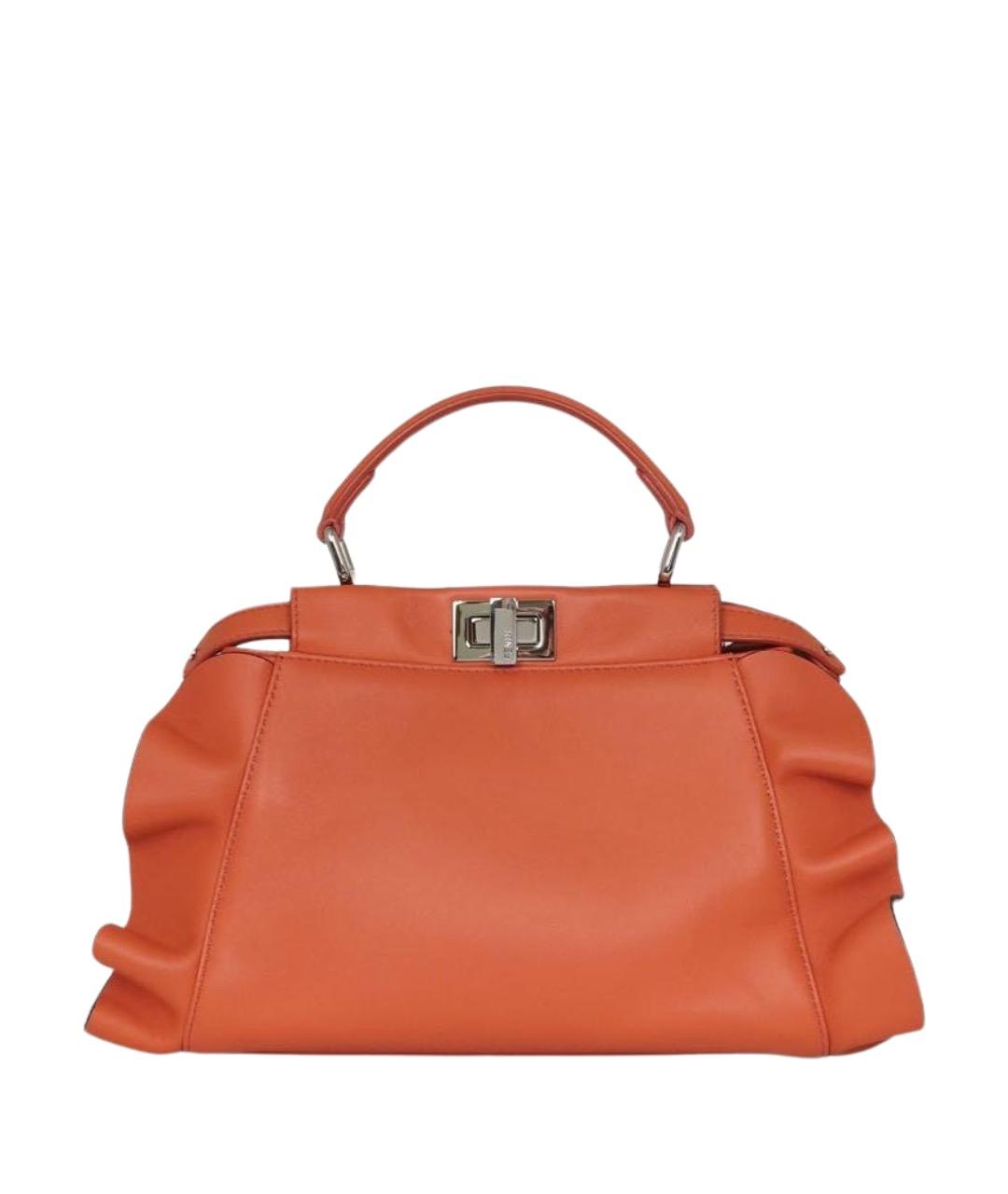 FENDI Оранжевая кожаная сумка через плечо, фото 1