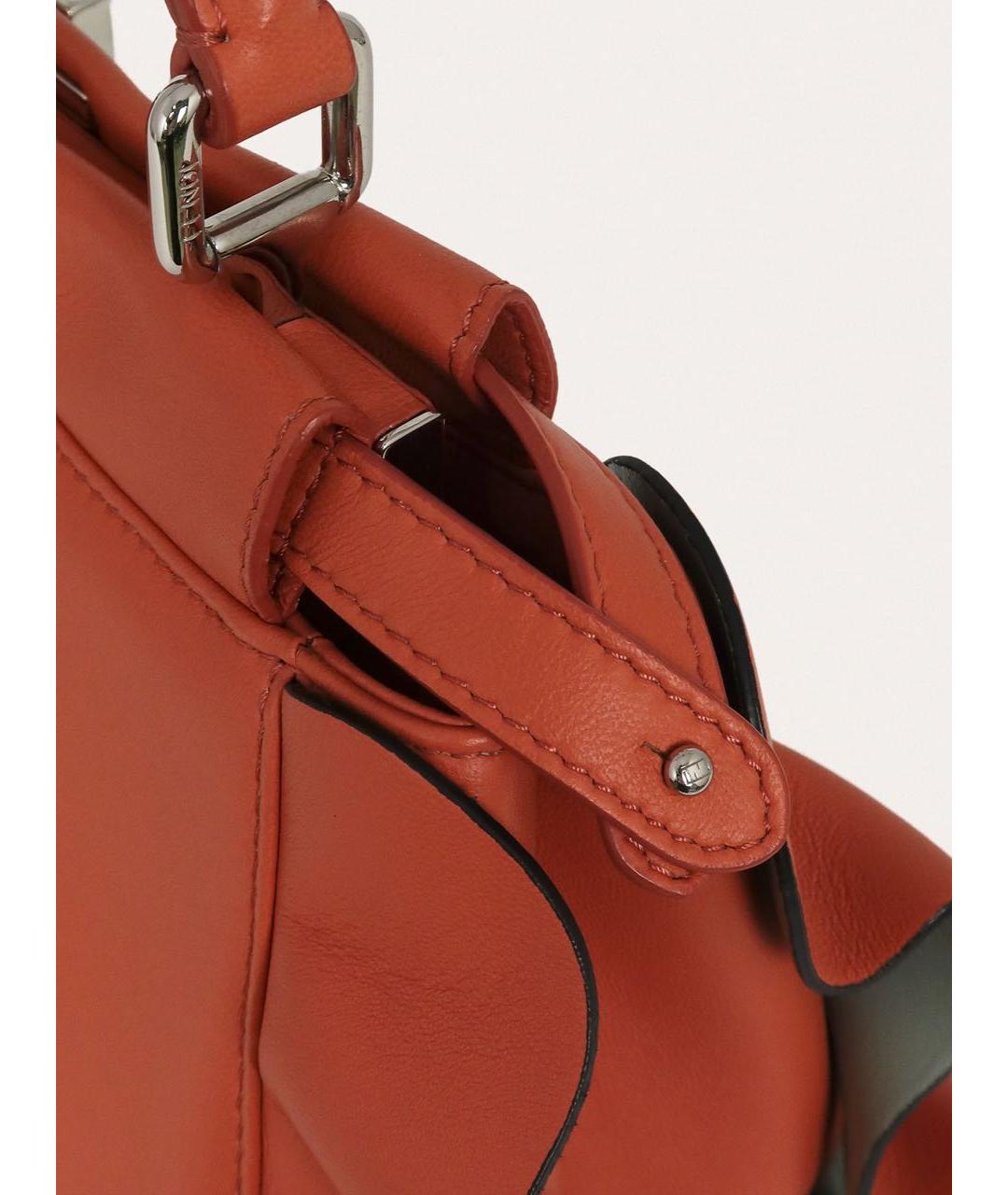 FENDI Оранжевая кожаная сумка через плечо, фото 6