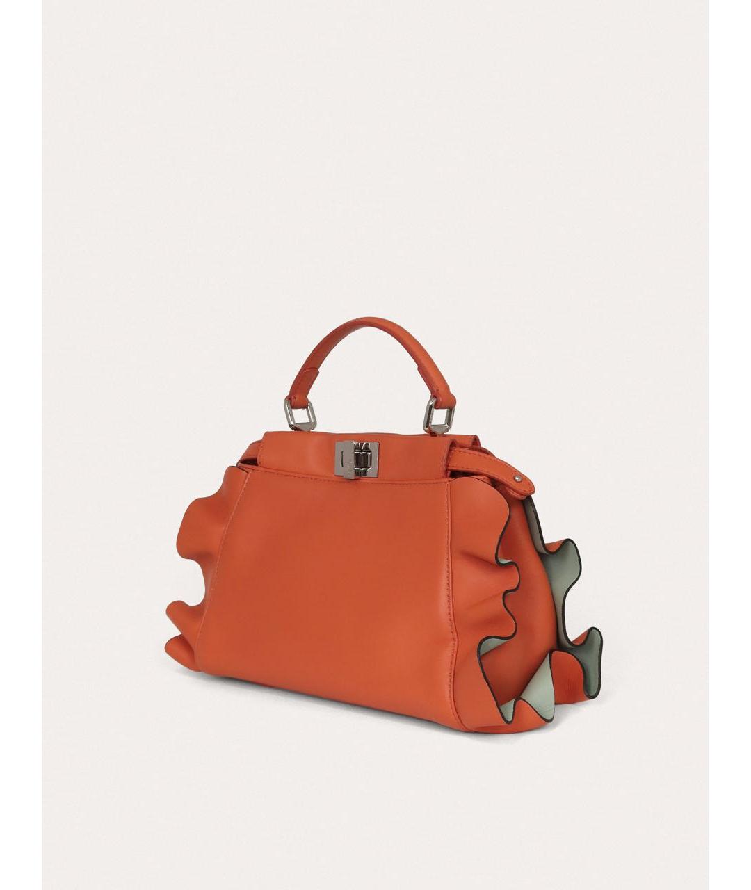 FENDI Оранжевая кожаная сумка через плечо, фото 2