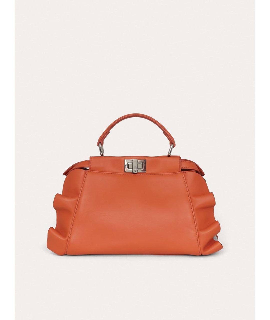 FENDI Оранжевая кожаная сумка через плечо, фото 3