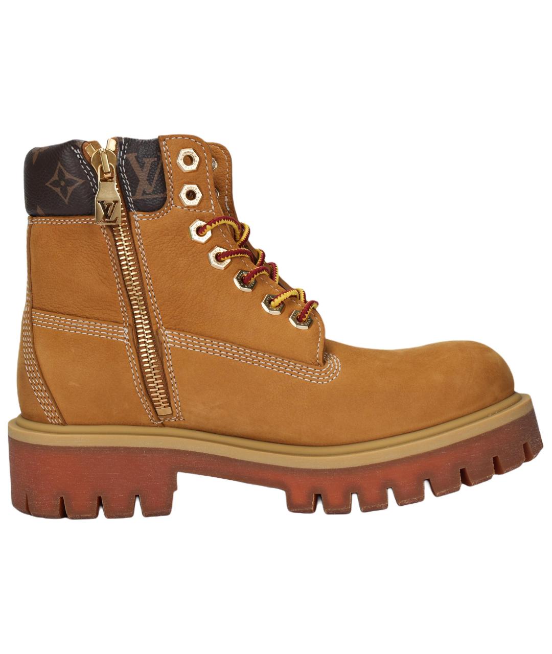 LOUIS VUITTON Коричневые высокие ботинки, фото 2