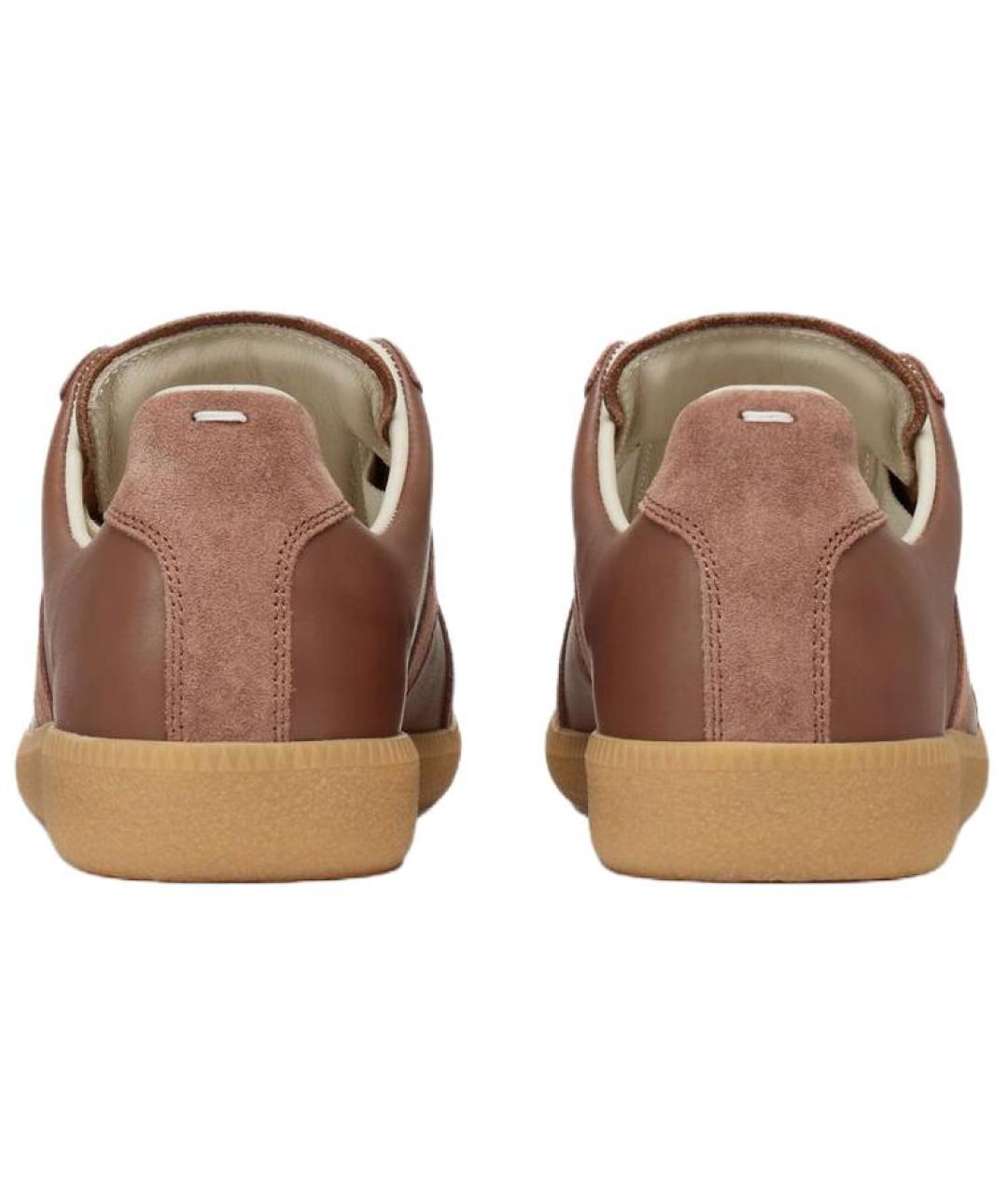 MAISON MARGIELA Коричневые кожаные кеды, фото 5