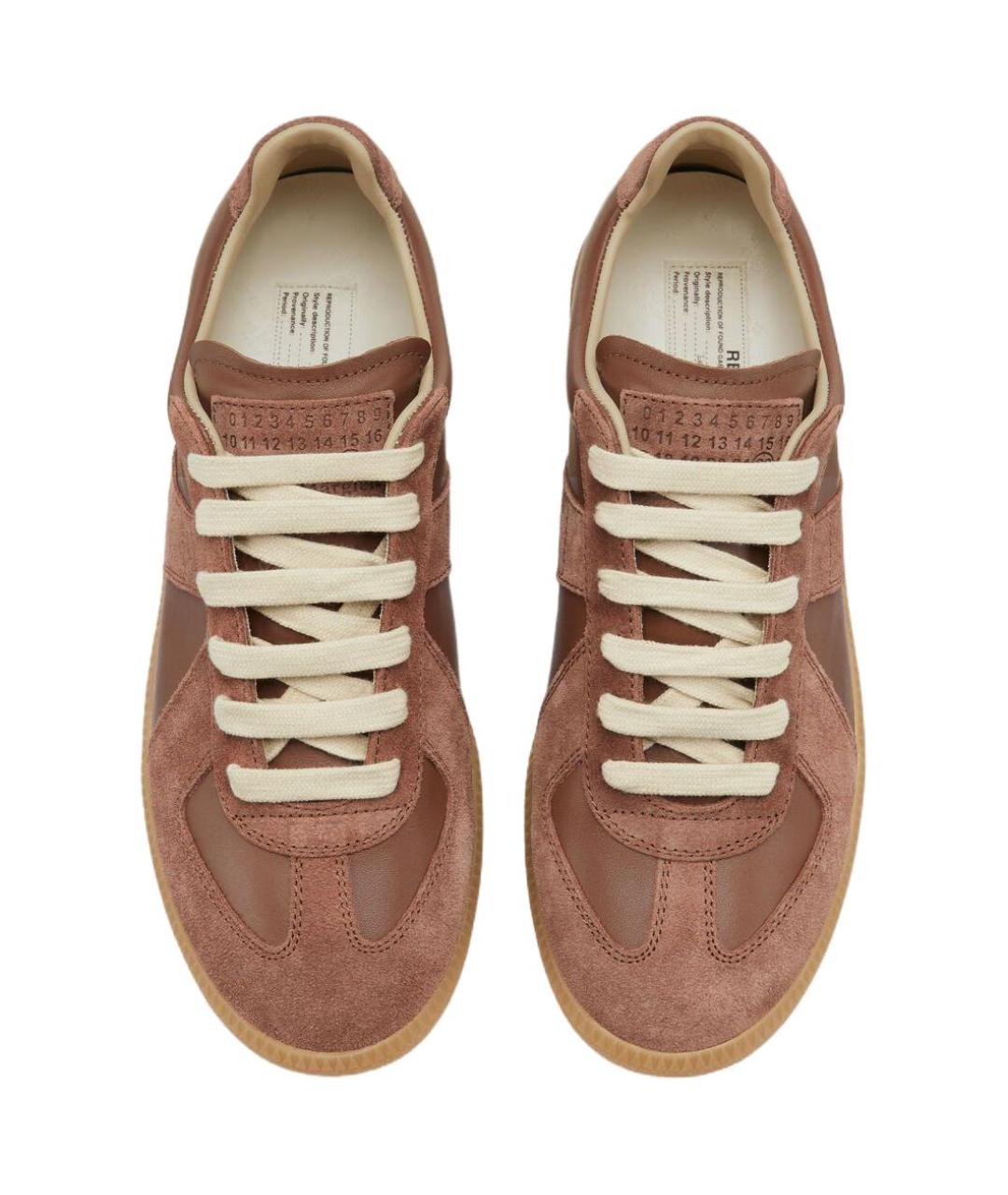 MAISON MARGIELA Коричневые кожаные кеды, фото 4