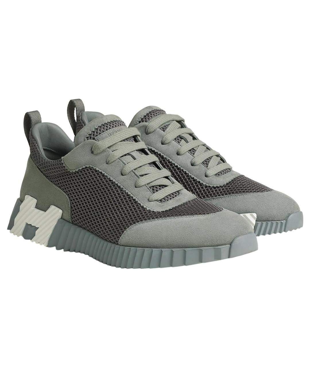 HERMES Серые низкие кроссовки / кеды, фото 3