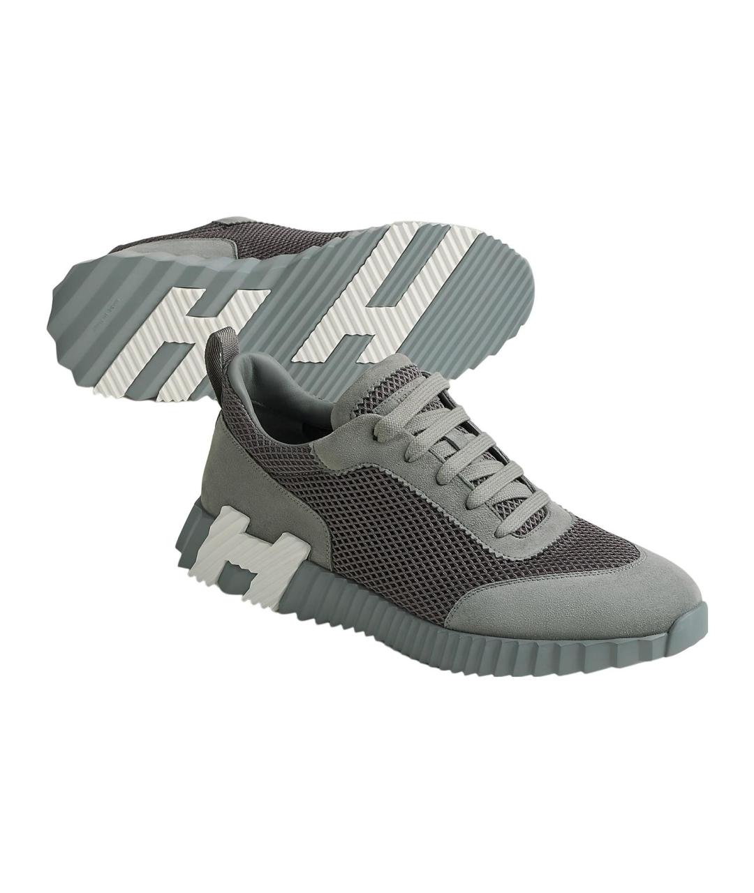 HERMES Серые низкие кроссовки / кеды, фото 5