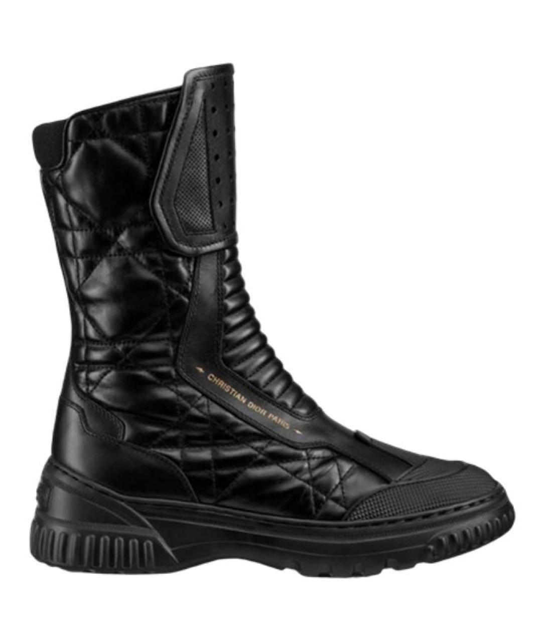 CHRISTIAN DIOR Черные кожаные ботинки, фото 1