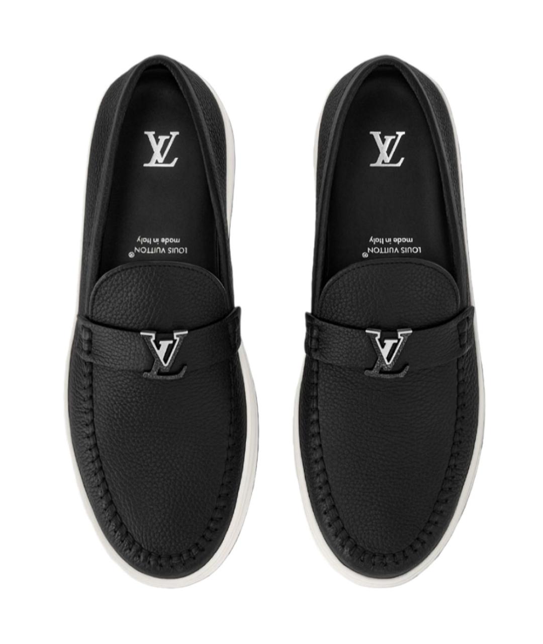 LOUIS VUITTON Черные кожаные лоферы, фото 4