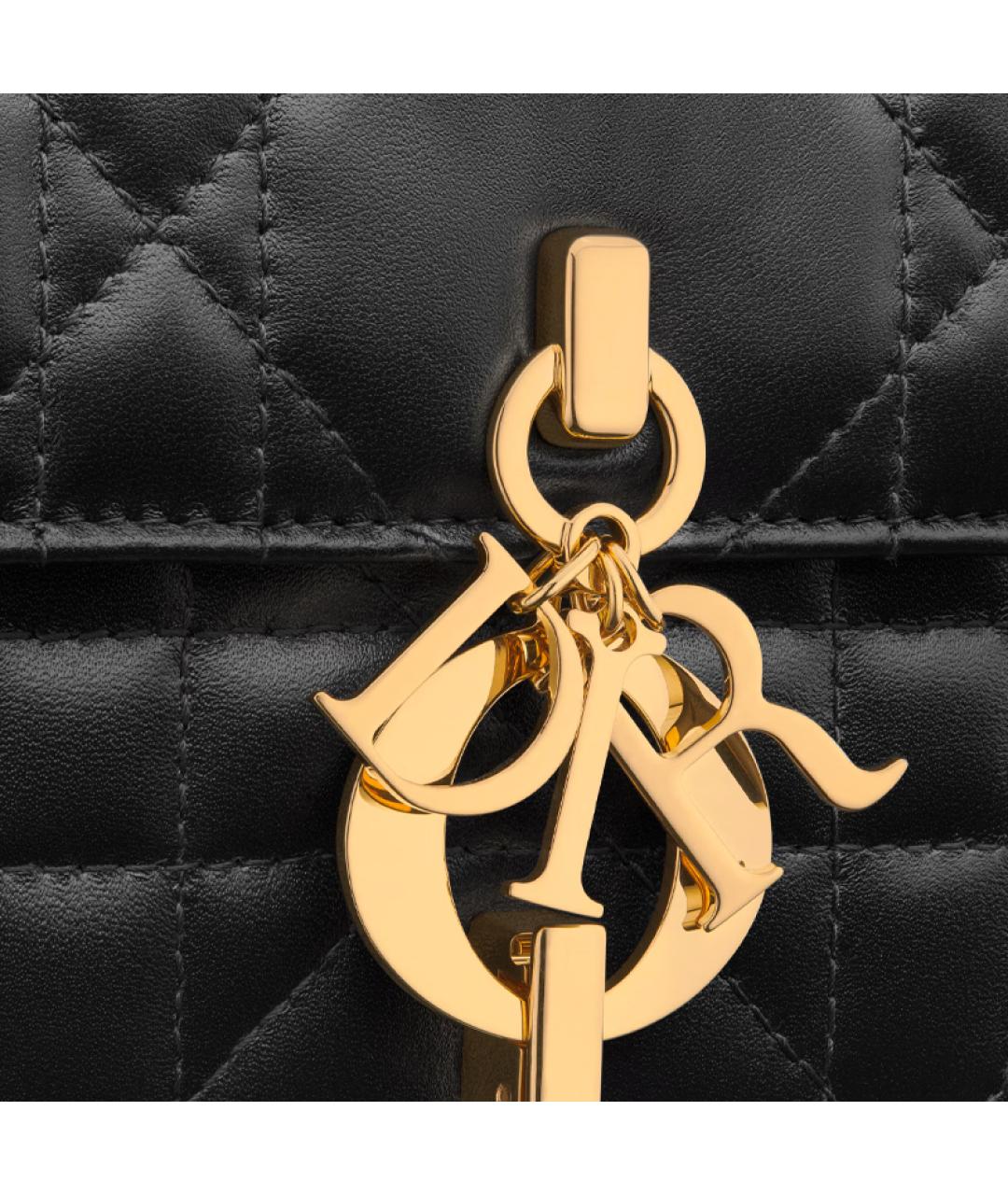 CHRISTIAN DIOR Черная кожаная сумка через плечо, фото 6