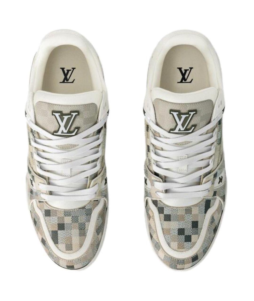 LOUIS VUITTON Белые кожаные кроссовки, фото 4