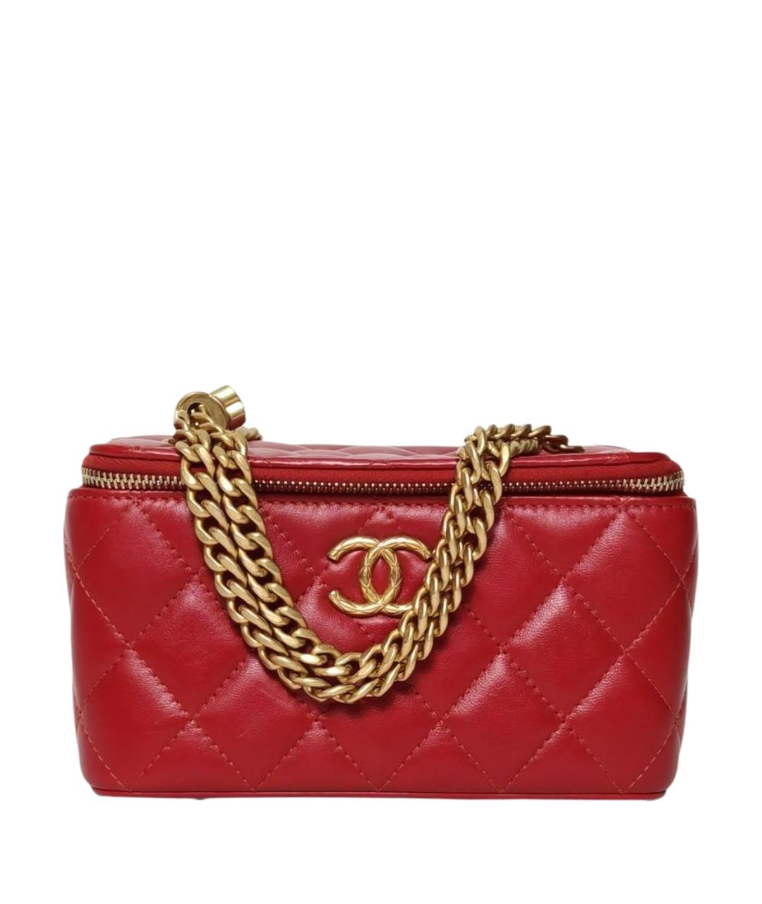 CHANEL Красная кожаная сумка через плечо, фото 1