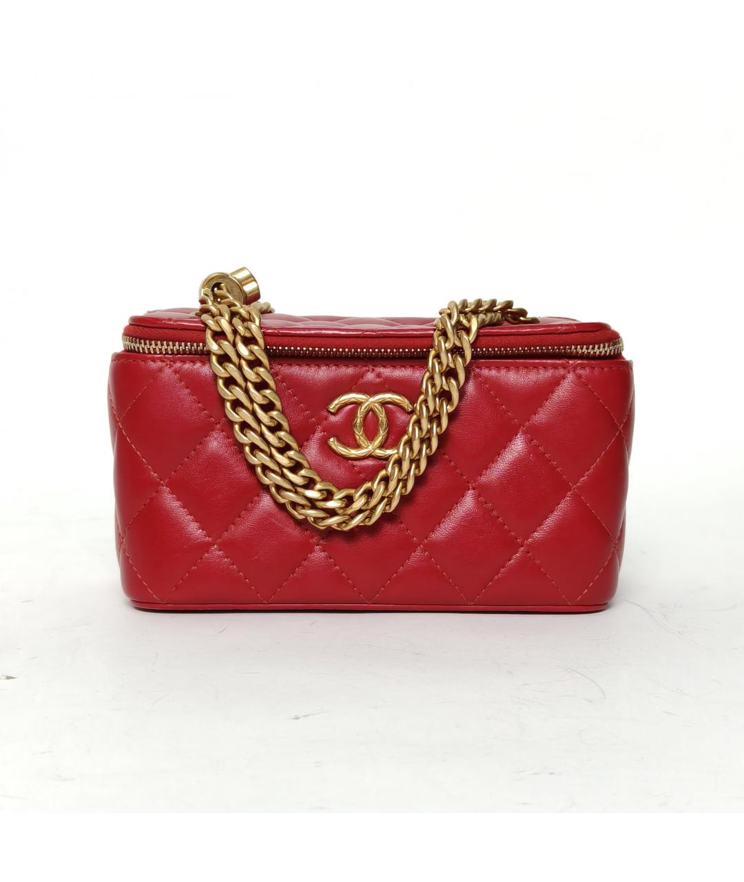 CHANEL Красная кожаная сумка через плечо, фото 2