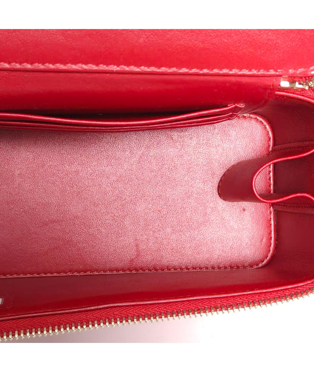 CHANEL Красная кожаная сумка через плечо, фото 8