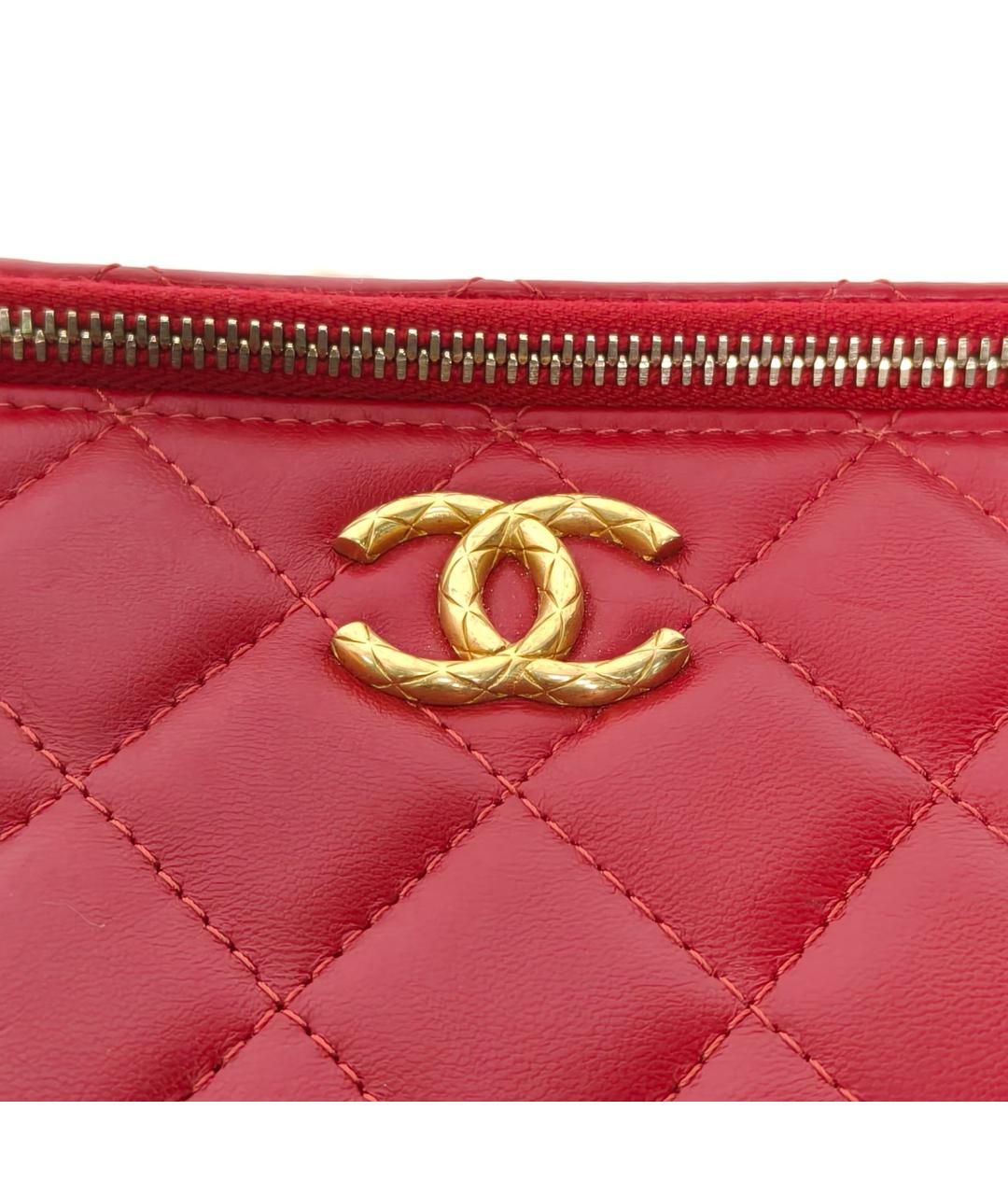CHANEL Красная кожаная сумка через плечо, фото 7