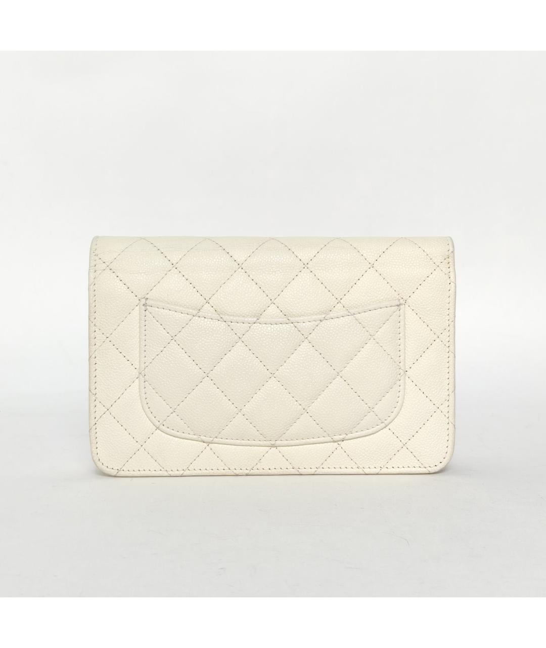 CHANEL Белая кожаная сумка через плечо, фото 4