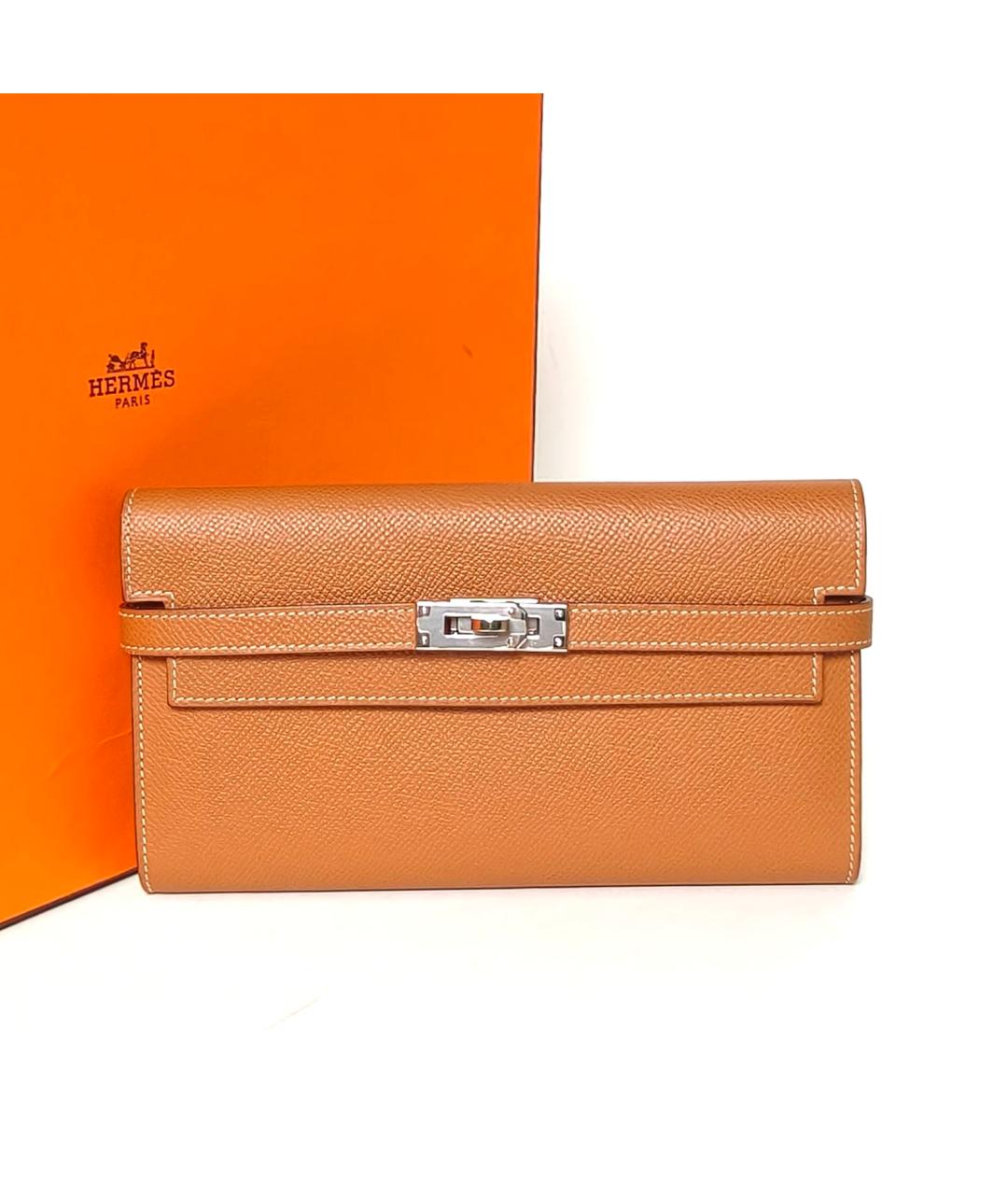 HERMES Коричневый кожаный кошелек, фото 9