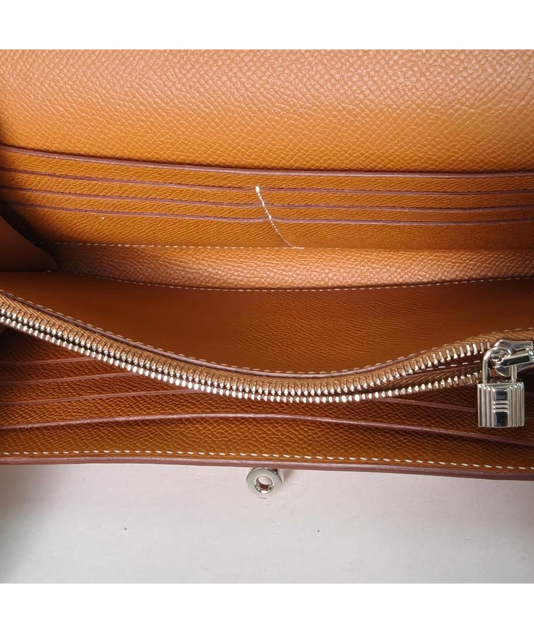 HERMES Коричневый кожаный кошелек, фото 7