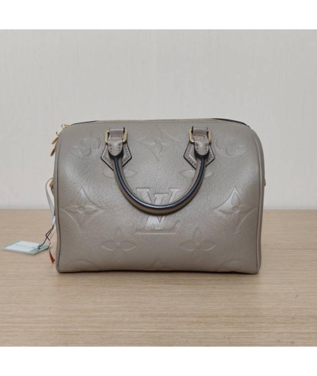 LOUIS VUITTON Серая кожаная сумка через плечо, фото 2