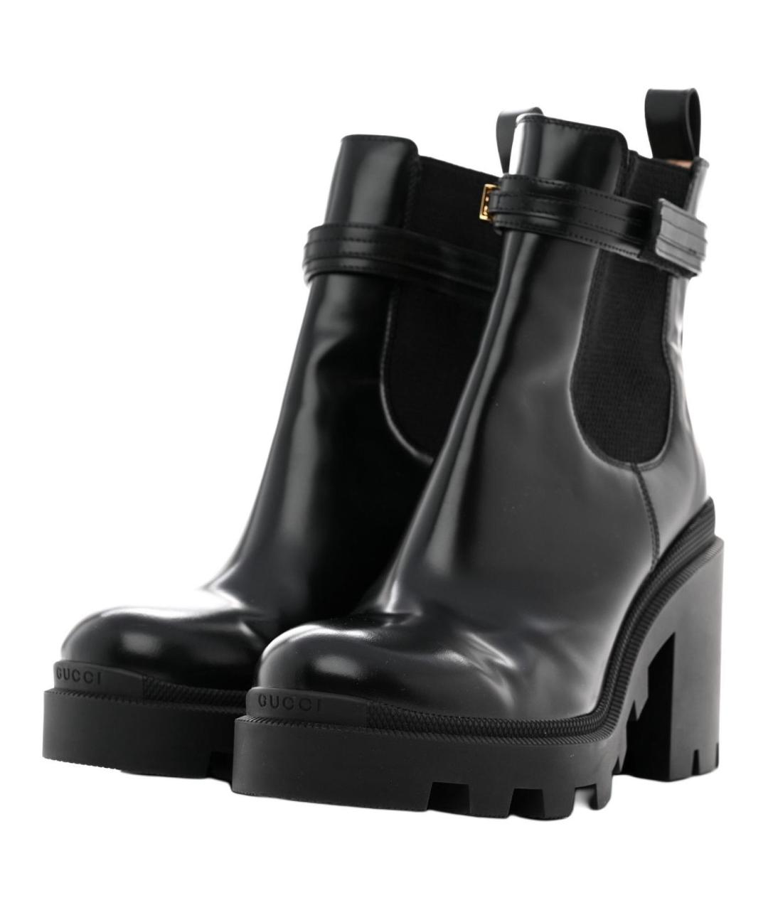 GUCCI Черные кожаные ботильоны, фото 3