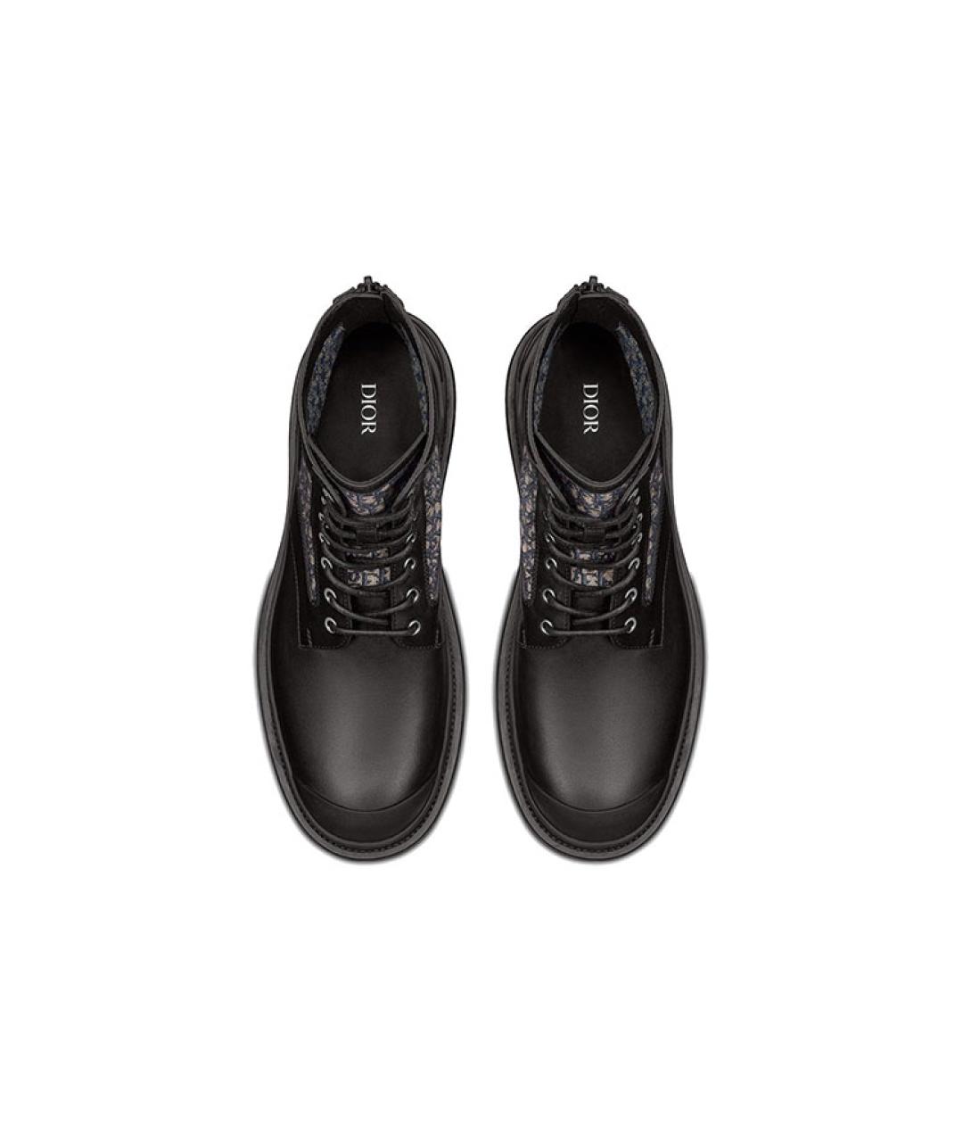 CHRISTIAN DIOR Черные кожаные высокие ботинки, фото 4