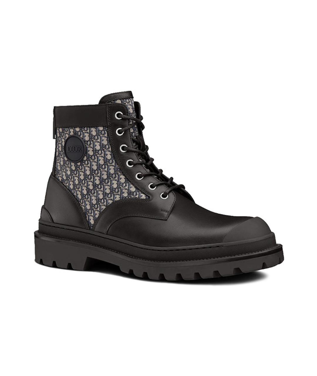 CHRISTIAN DIOR Черные кожаные высокие ботинки, фото 2