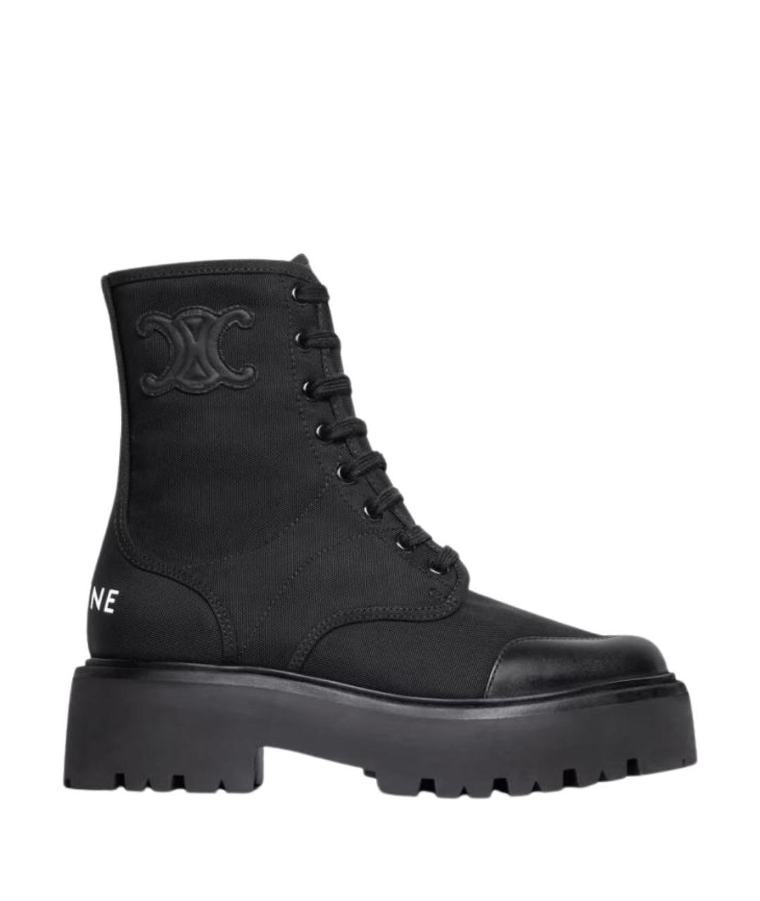 CELINE Черные текстильные ботинки, фото 1