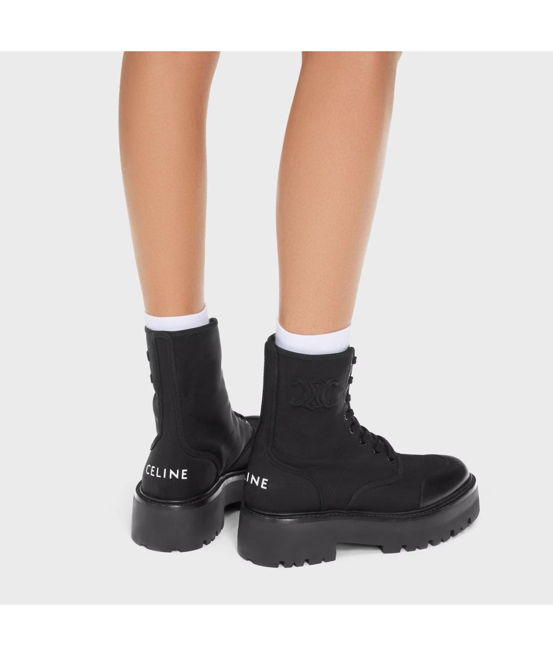 CELINE Черные текстильные ботинки, фото 2