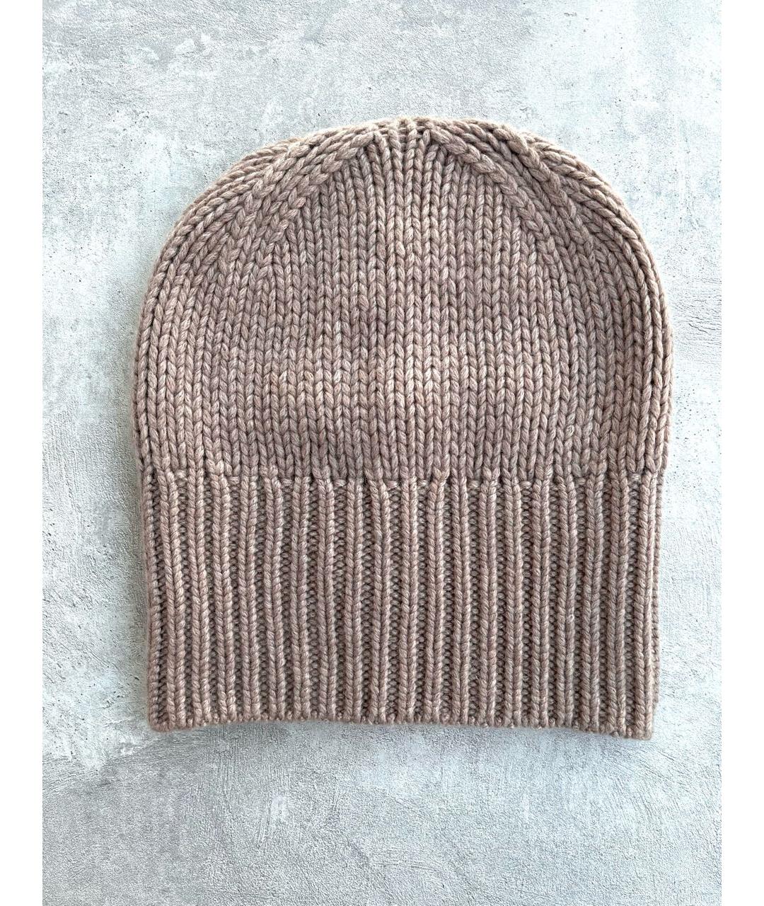 BRUNELLO CUCINELLI Бежевая кашемировая шапка, фото 9