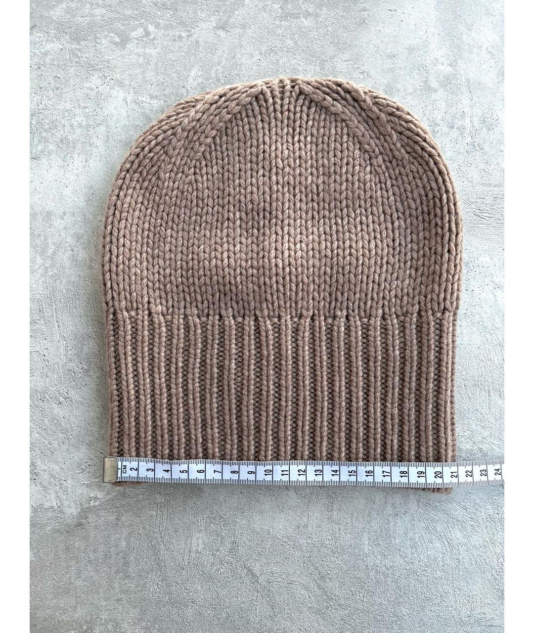 BRUNELLO CUCINELLI Бежевая кашемировая шапка, фото 5