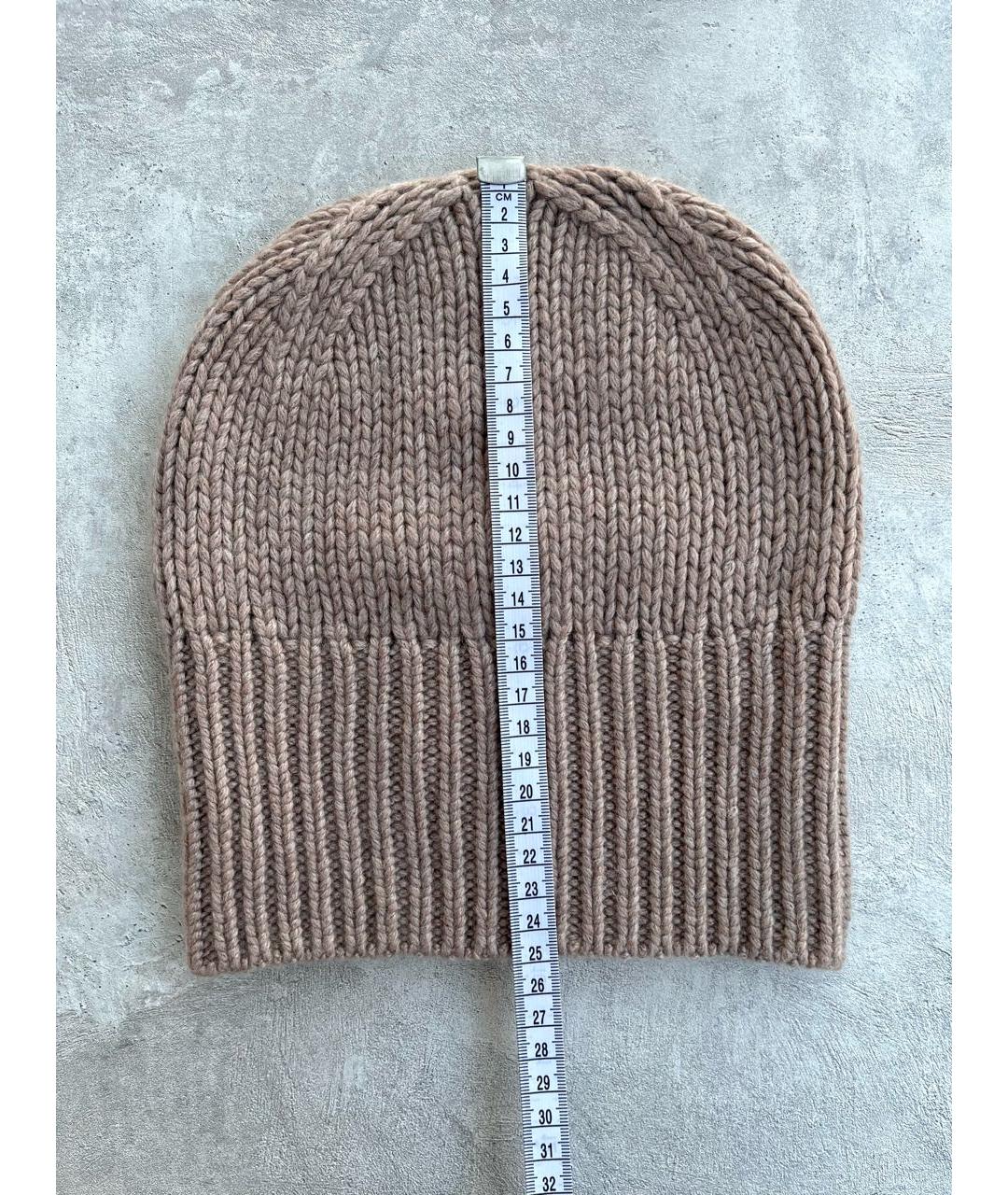 BRUNELLO CUCINELLI Бежевая кашемировая шапка, фото 7