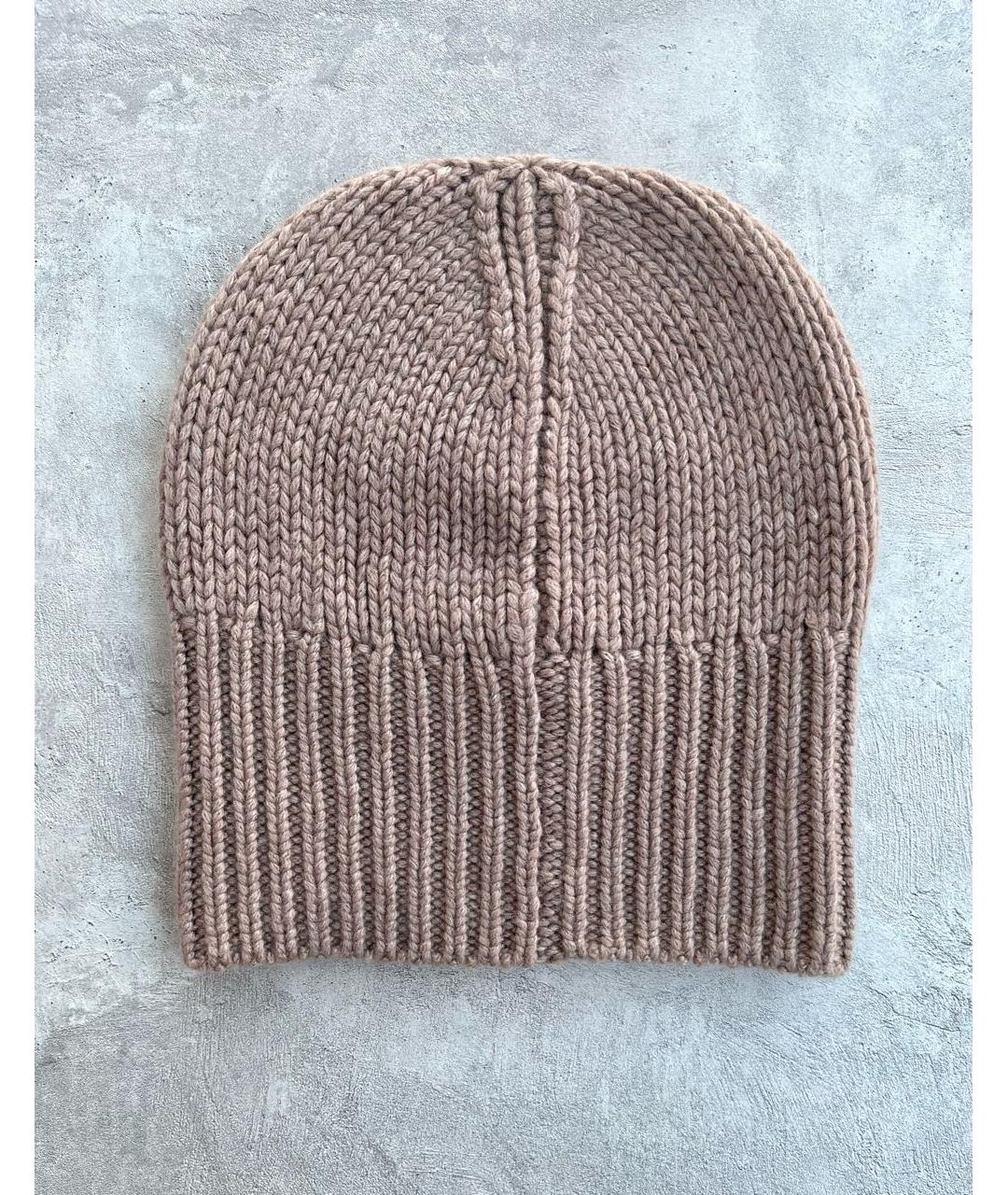 BRUNELLO CUCINELLI Бежевая кашемировая шапка, фото 3