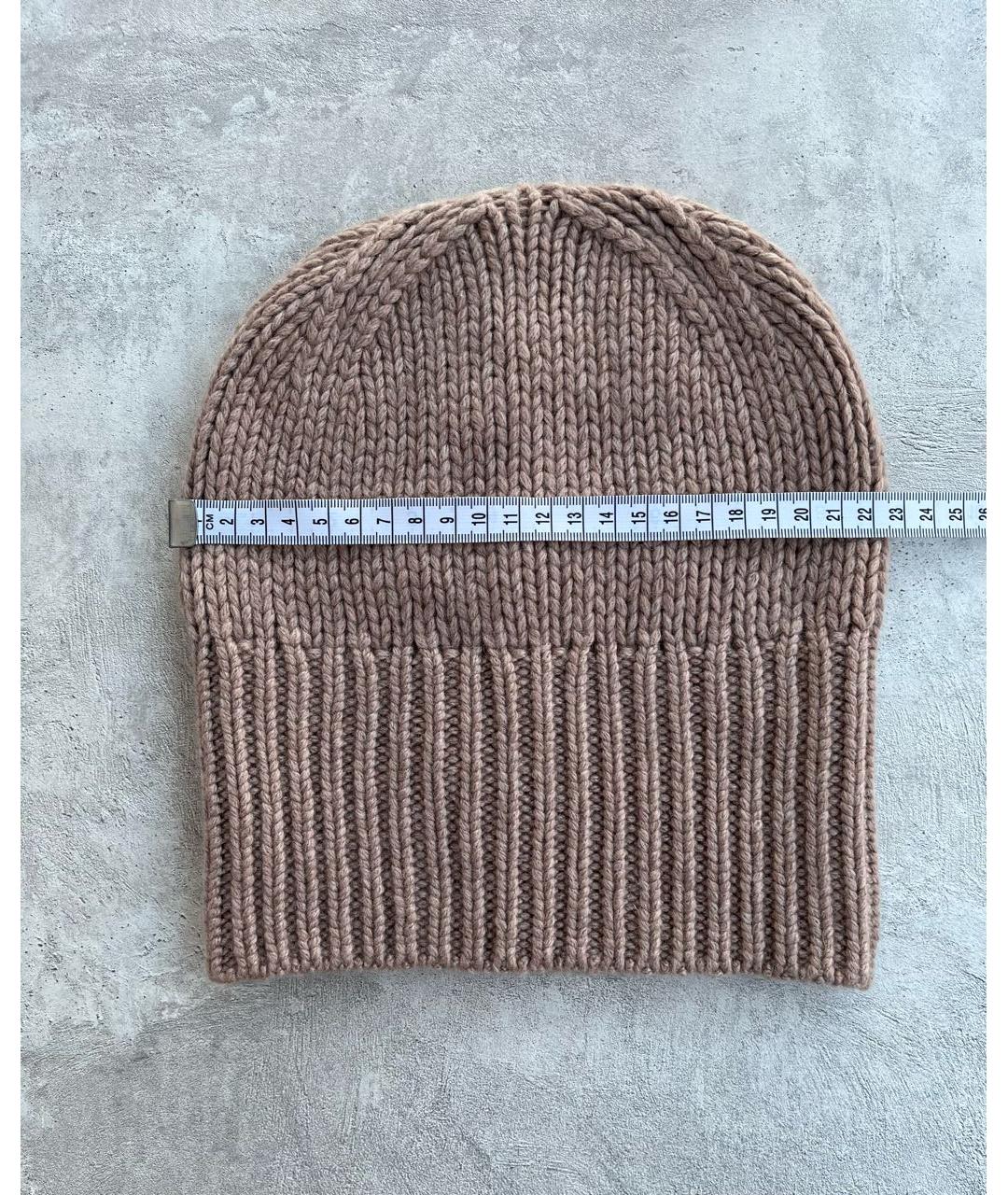 BRUNELLO CUCINELLI Бежевая кашемировая шапка, фото 6