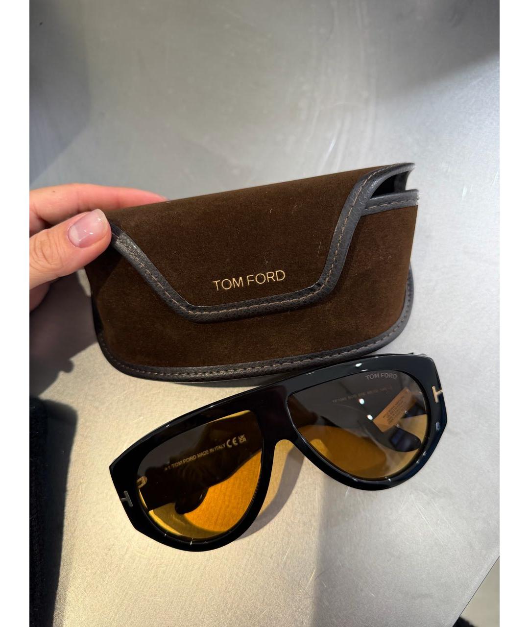 TOM FORD Черные пластиковые солнцезащитные очки, фото 4