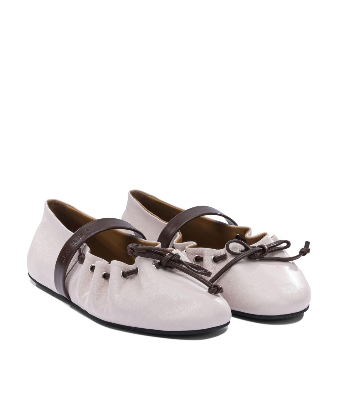 MARNI Розовые кожаные балетки, фото 2