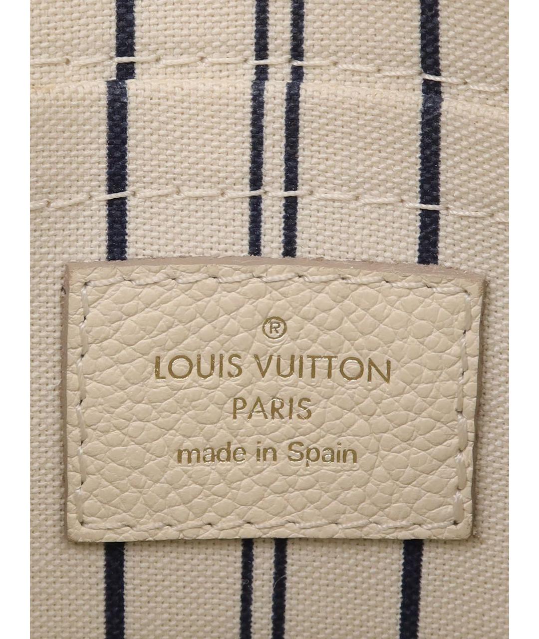 LOUIS VUITTON Бежевая кожаная сумка с короткими ручками, фото 8