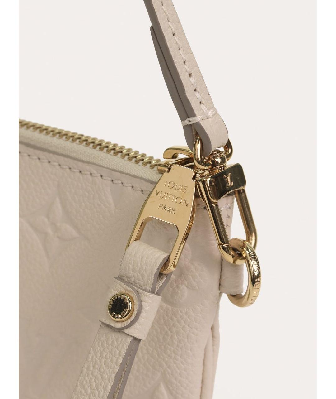 LOUIS VUITTON Бежевая кожаная сумка с короткими ручками, фото 7