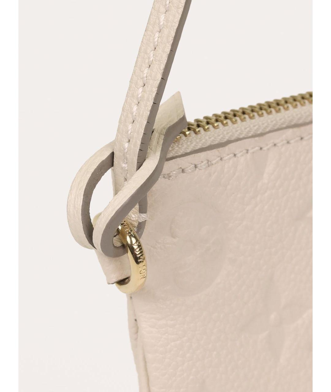 LOUIS VUITTON Бежевая кожаная сумка с короткими ручками, фото 6