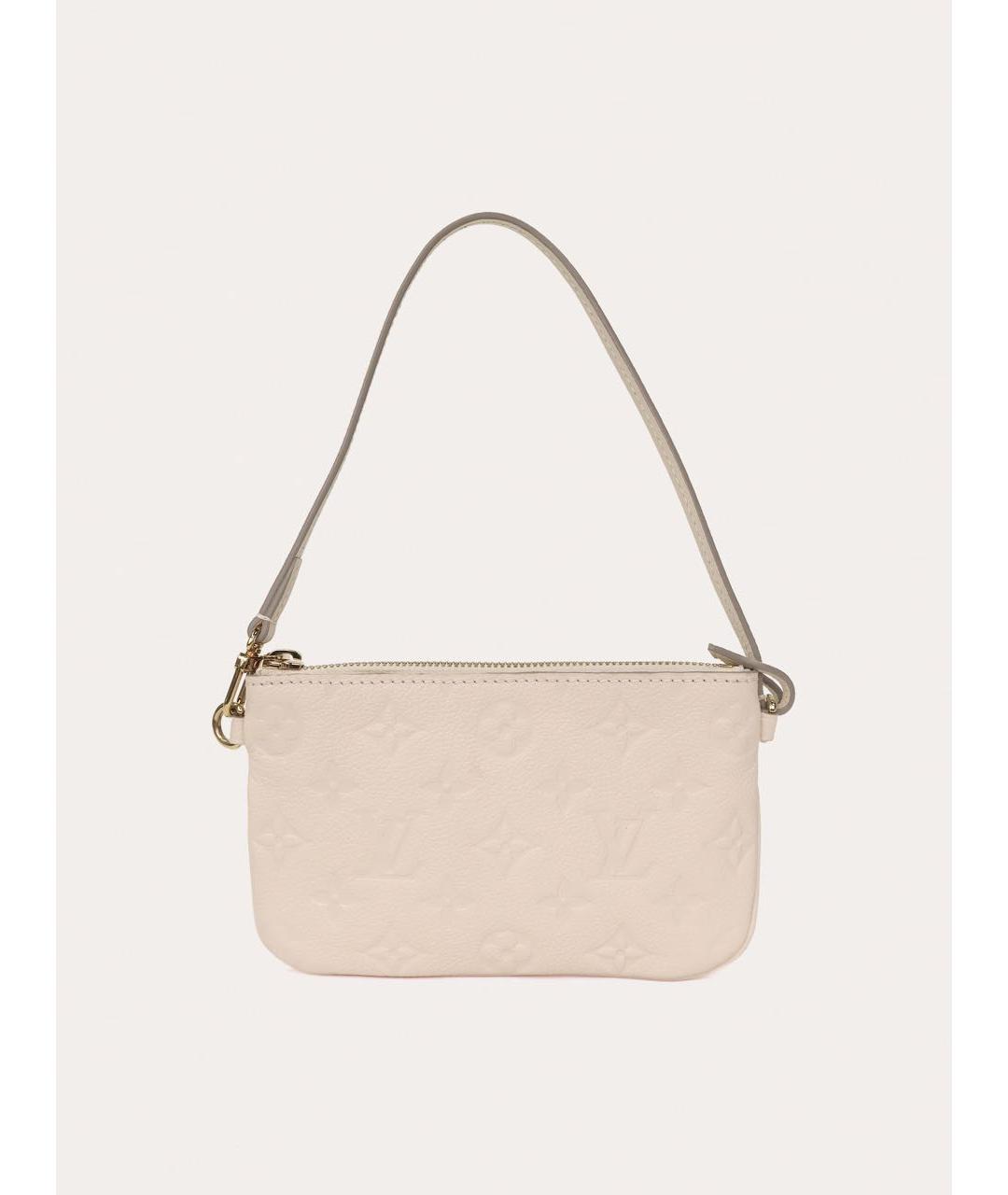 LOUIS VUITTON Бежевая кожаная сумка с короткими ручками, фото 3