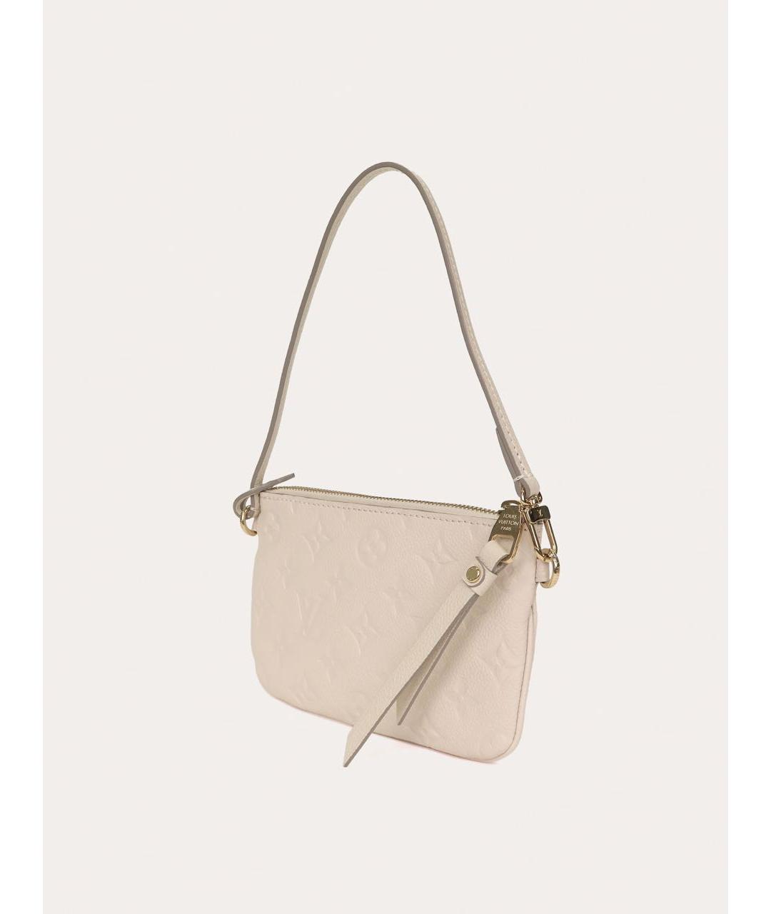 LOUIS VUITTON Бежевая кожаная сумка с короткими ручками, фото 2