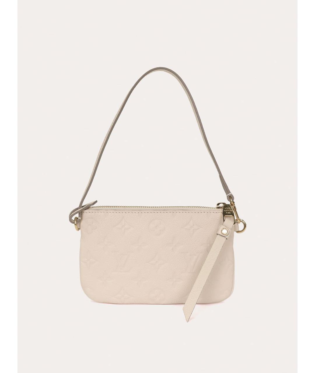 LOUIS VUITTON Бежевая кожаная сумка с короткими ручками, фото 9
